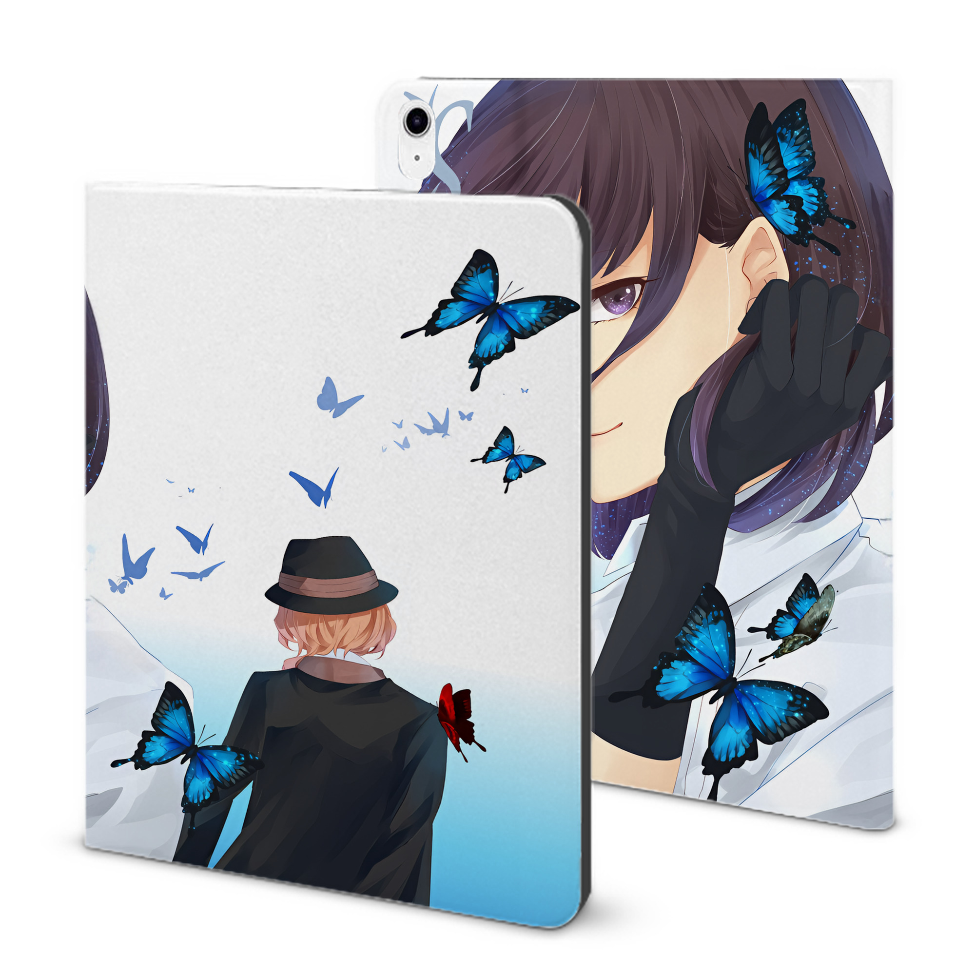 （画像用） 文豪ストレイドッグス Bungo Stray Dogs IPad ケース ブック型 PUレザー TPU 耐衝撃 軽量 薄型 ペン収納なし 全面保護 IPad 各モデル対応